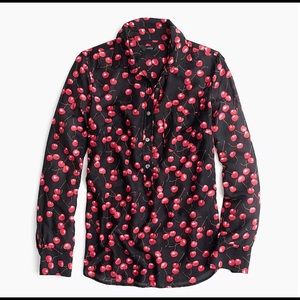 J Crew Classic popover shirt in cherry print